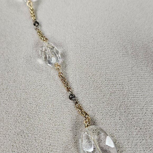 Karyn Chopik Gold Necklace with Crystal Droplets - Picture 3 of 3